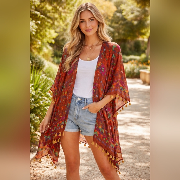 NATURAL LIFE Other - Natural Life Boho Tassel Kimono NWT One Size